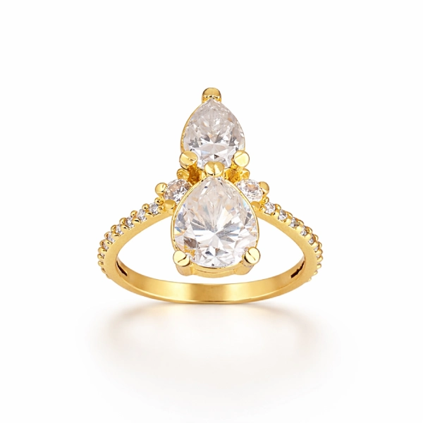 ISHQNAIN Women's Premium Gold Tone Finish Celestial Star Open Wrap Ring, Romantic Promise Gift