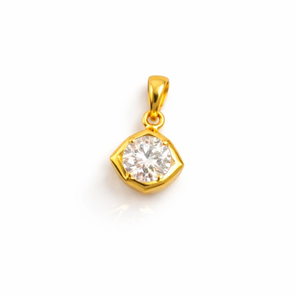 ISHQNAIN Women's Premium Gold Tone Finish Crystal Bloom Pendant Necklace, Romantic Floral Gift