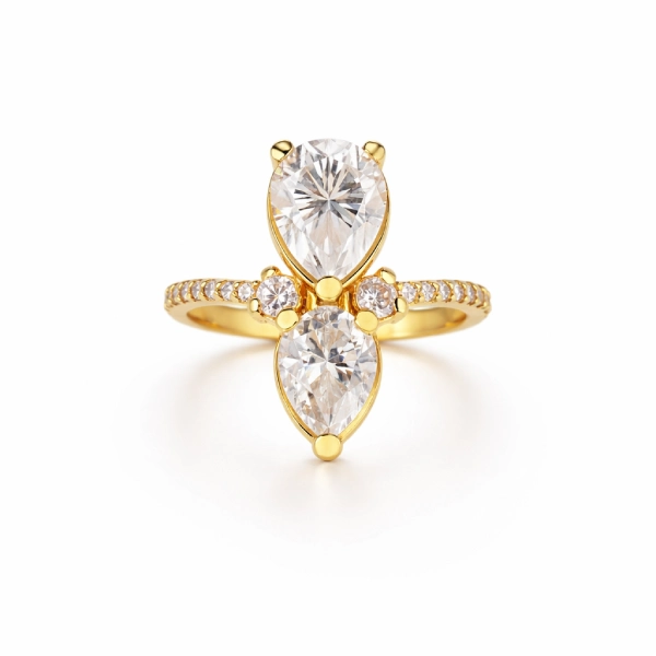 ISHQNAIN Women's Premium Gold Tone Finish Celestial Star Open Wrap Ring, Romantic Promise Gift