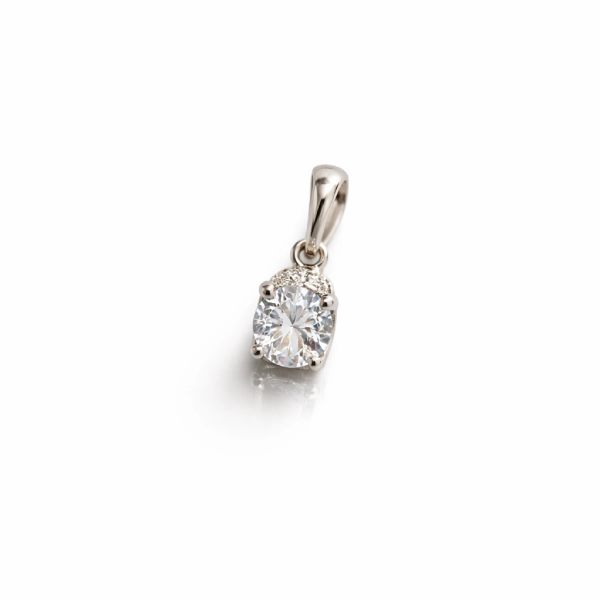 ISHQNAIN Women's Premium Gold Tone Finish Emerald-Cut Citrine Crystal Pendant, Luminous Romantic Gift